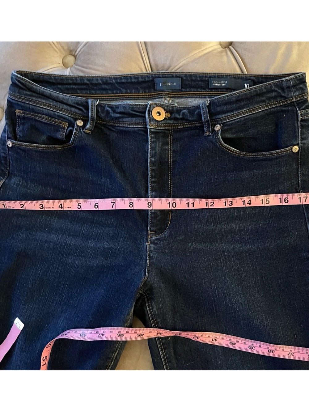 Women's J. Jill High-rise Straight Leg Blue Jeans, Size 10 - Picture 14 of 15